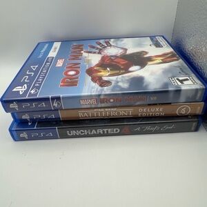 PS4 Game Bundle Uncharted 4 + Battlefront Deluxe + Iron Man VR